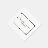 Serviette En Papier Mariage chic Black Deco (Coin)
