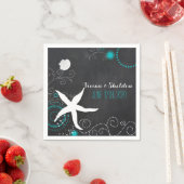 Serviette En Papier Mariage Chic Chalkboard Beach (En situation)