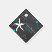Serviette En Papier Mariage Chic Chalkboard Beach (Coin)