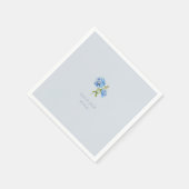 Serviette En Papier Mariage chic Dusty Blue Fleur Hydrangea (Coin)