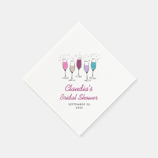 Serviette En Papier Mariage Chic Élégant Shower de Fiançailles (Coin)