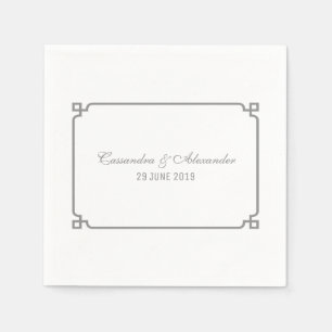 Serviette En Papier Mariage chic gris déco