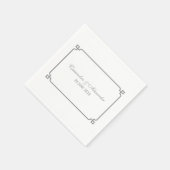 Serviette En Papier Mariage chic gris déco (Coin)