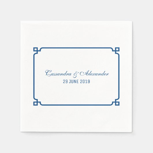Serviette En Papier Mariage chic Lapis Blue Deco (Devant)