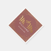 Serviette En Papier MARIAGE CHIC TABLE mini confettis or marsala (Coin)