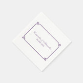 Serviette En Papier Mariage chic violet déco (Coin)
