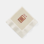 Serviette En Papier Mariage chinois à double bonheur (Coin)