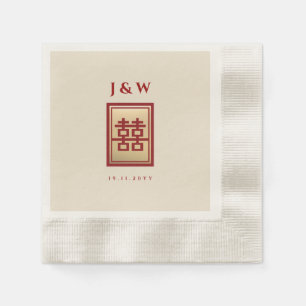 Serviette En Papier Mariage chinois à double bonheur