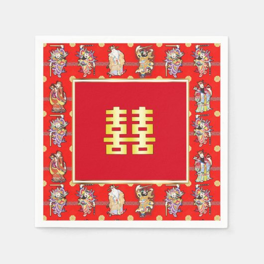 Serviette En Papier mariage chinois bonne chance serviettes serviettes (Devant)