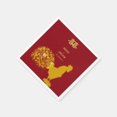 Serviette En Papier mariage Chinois De L'Année 2017 Du Coq Red Gold (Coin)
