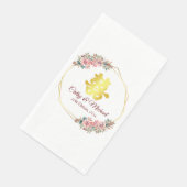 Serviette En Papier Mariage chinois double bonheur fleur couronne (Coin)