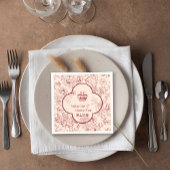 Serviette En Papier Mariage chinois élégant Double Xi Flower