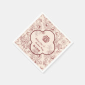 Serviette En Papier Mariage chinois élégant Double Xi Flower (Coin)