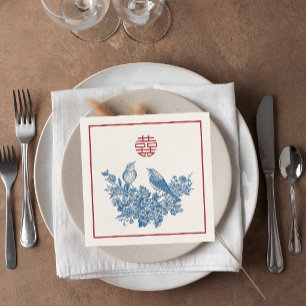 Serviette En Papier Mariage Chinois Élégant Pie Double Xi Floral