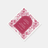 Serviette En Papier Mariage chinois rose antique (Coin)