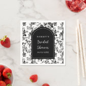 Serviette En Papier Mariage Chinoiserie Antique Noire (En situation)