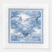 Serviette En Papier Mariage Chinoiserie d'inspiration porcelaine ID109 (Devant)