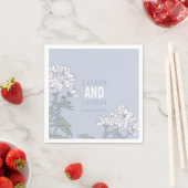 Serviette En Papier Mariage chrysanthème fleur blanche personnalisée (En situation)