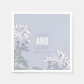 Serviette En Papier Mariage chrysanthème fleur blanche personnalisée (Devant)