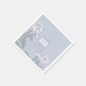 Serviette En Papier Mariage chrysanthème fleur blanche personnalisée (Coin)