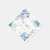 Serviette En Papier Mariage | Ciel Bleu et Bubblegum Pink Peonies (Coin)