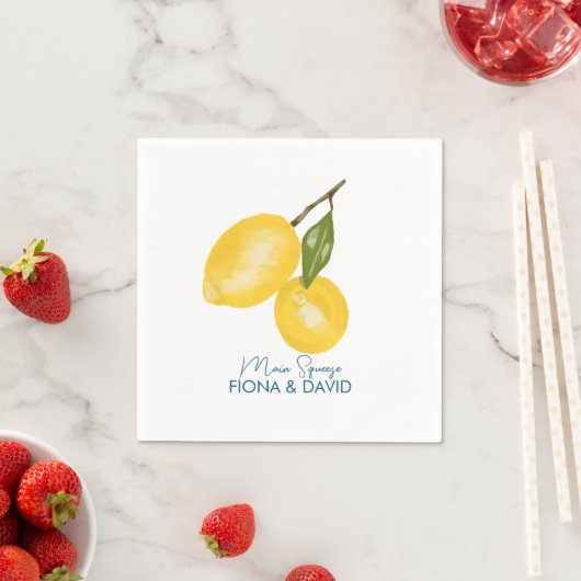 Serviette En Papier Mariage citron (En situation)