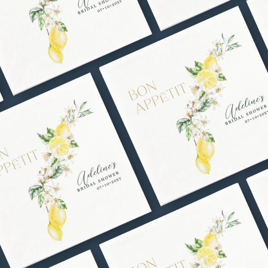 Serviette En Papier Mariage Citron Citrus Main Squeeze
