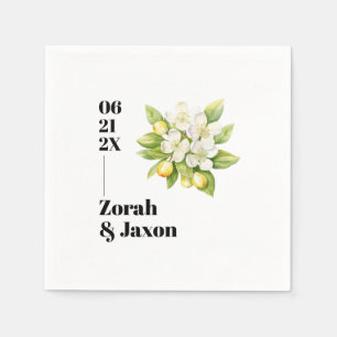 Serviette En Papier Mariage Citron Magnolia Citrus