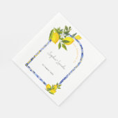 Serviette En Papier Mariage citron méditerranéen Boho (Coin)