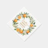 Serviette En Papier Mariage Citron Orange Main Squeeze (Coin)