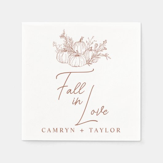 Serviette En Papier Mariage citrouille (Devant)
