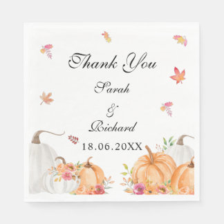Serviette En Papier Mariage Citrouille aquarelle