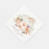 Serviette En Papier Mariage Citrouille blanc chic automne (Coin)