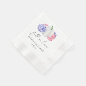 Serviette En Papier Mariage citrouille blanche et fleurs d'hortensia (Coin)
