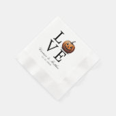 Serviette En Papier Mariage Citrouille d'amour (Coin)