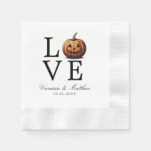 Serviette En Papier Mariage Citrouille d'amour (Devant)