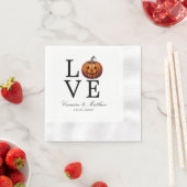 Serviette En Papier Mariage Citrouille d'amour (En situation)
