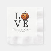 Serviette En Papier Mariage Citrouille d'amour (Devant)