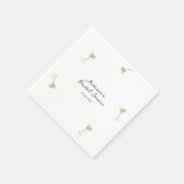 Serviette En Papier Mariage civil Quirky Martini Nœud Main Dessinée (Coin)