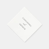 Serviette En Papier Mariage classique blanc simple et élégant (Coin)