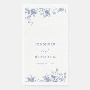 Serviette En Papier Mariage Classique Bleu Français Victorien