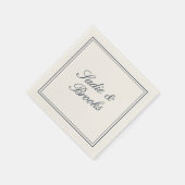 Serviette En Papier Mariage Classique Bleu Marine Script (Coin)