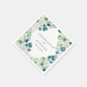 Serviette En Papier Mariage classique de fleurs blanches (Coin)