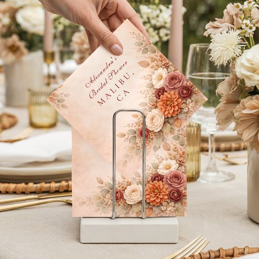 Serviette En Papier Mariage classique de fleurs d'automne