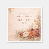 Serviette En Papier Mariage classique de fleurs d'automne (Devant)