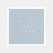 Serviette En Papier Mariage classique Dusty Blue élégant (Devant)