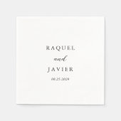 Serviette En Papier Mariage Classique Élégant (Devant)