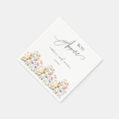 Serviette En Papier Mariage classique Fleur sauvage de prairie aquarel (Coin)