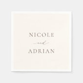 Serviette En Papier Mariage classique ivoire élégant (Devant)