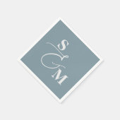 Serviette En Papier Mariage Classique Monogramme Ampersand Script Mode (Coin)